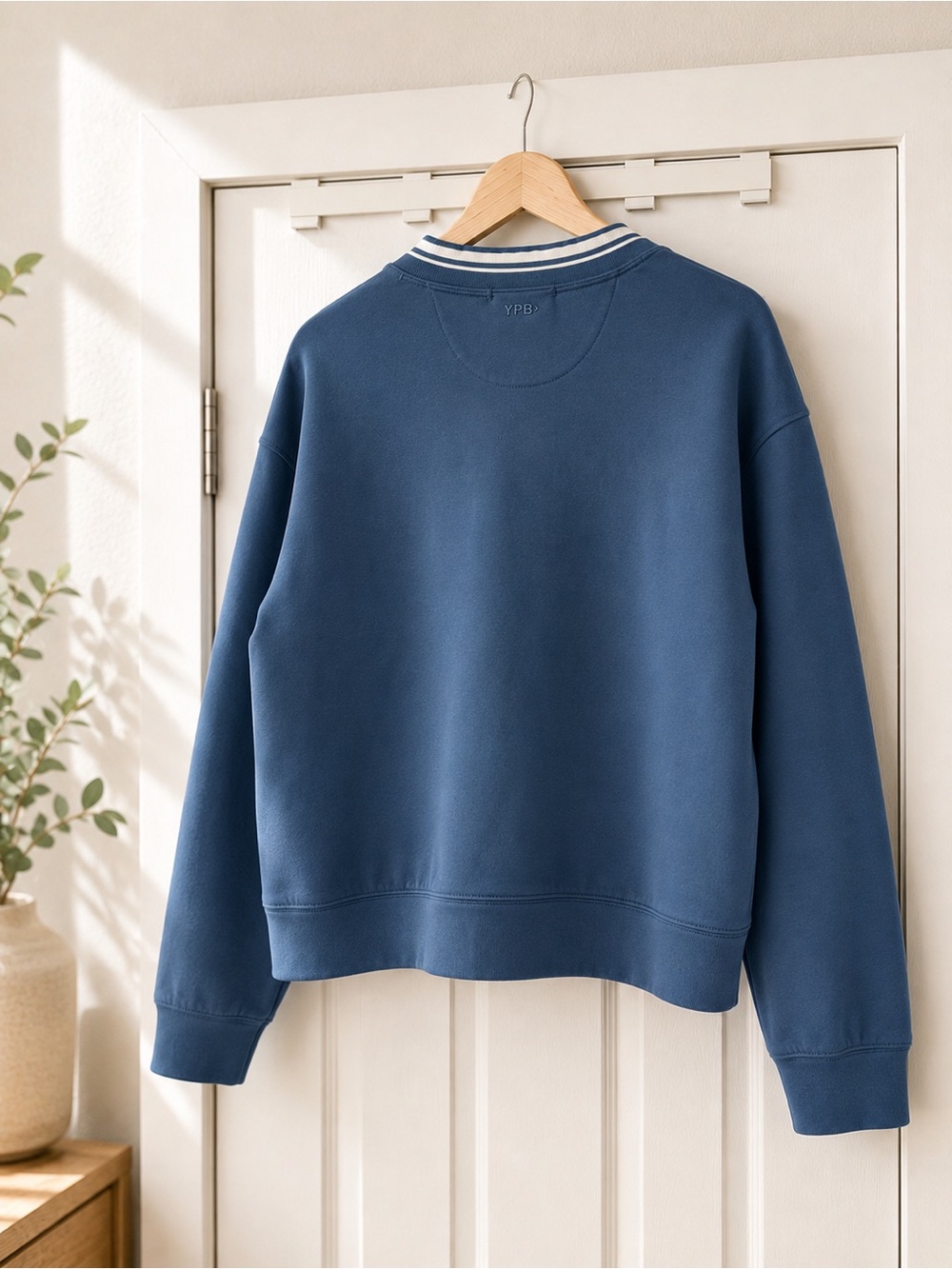 Abercrombie & Fitch Blue Varsity Cardigan Jacket with White Trim - Picture 3 of 4